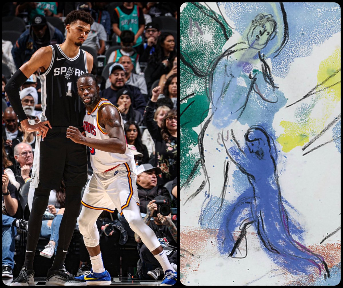 ArtButSports's tweet photo. Study for Jacob Wrestling with the Angel, by Marc Chagall, 1963, 📸 by @natlyphoto https://t.co/3VvXlSKuon