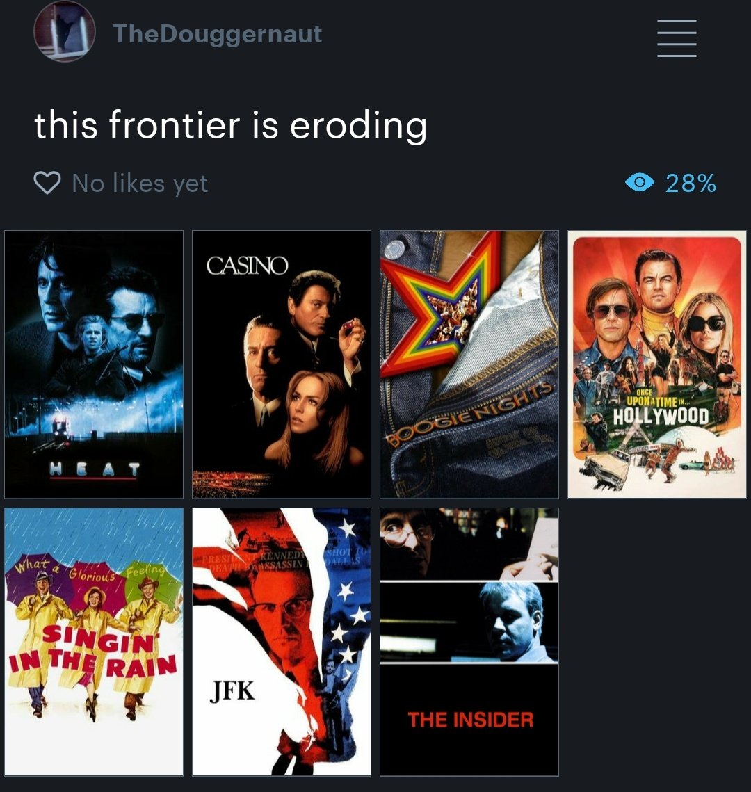 TheDougFiles's tweet image. looking for non coming of age, end of an era movies. like the idea of what the characters are doing or believe in is coming to a close or being supplanted or updated to an unrecognizable form

I know a million westerns fit this, but thatll be its own list