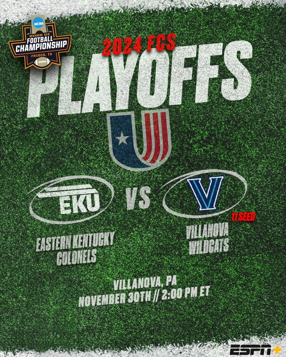 uacfootball (@uacfootball) on Twitter photo In just our 2nd year of existence, #UACFootball🏈 has 3⃣ teams get into the #FCSPlayoffs 🔥
<a href="/EKUFootball/">EKU Football</a> takes on No. 11 seed Villanova In just our 2nd year of existence, #UACFootball🏈 has 3⃣ teams get into the #FCSPlayoffs 🔥
<a href="/EKUFootball/">EKU Football</a> takes on No. 11 seed Villanova