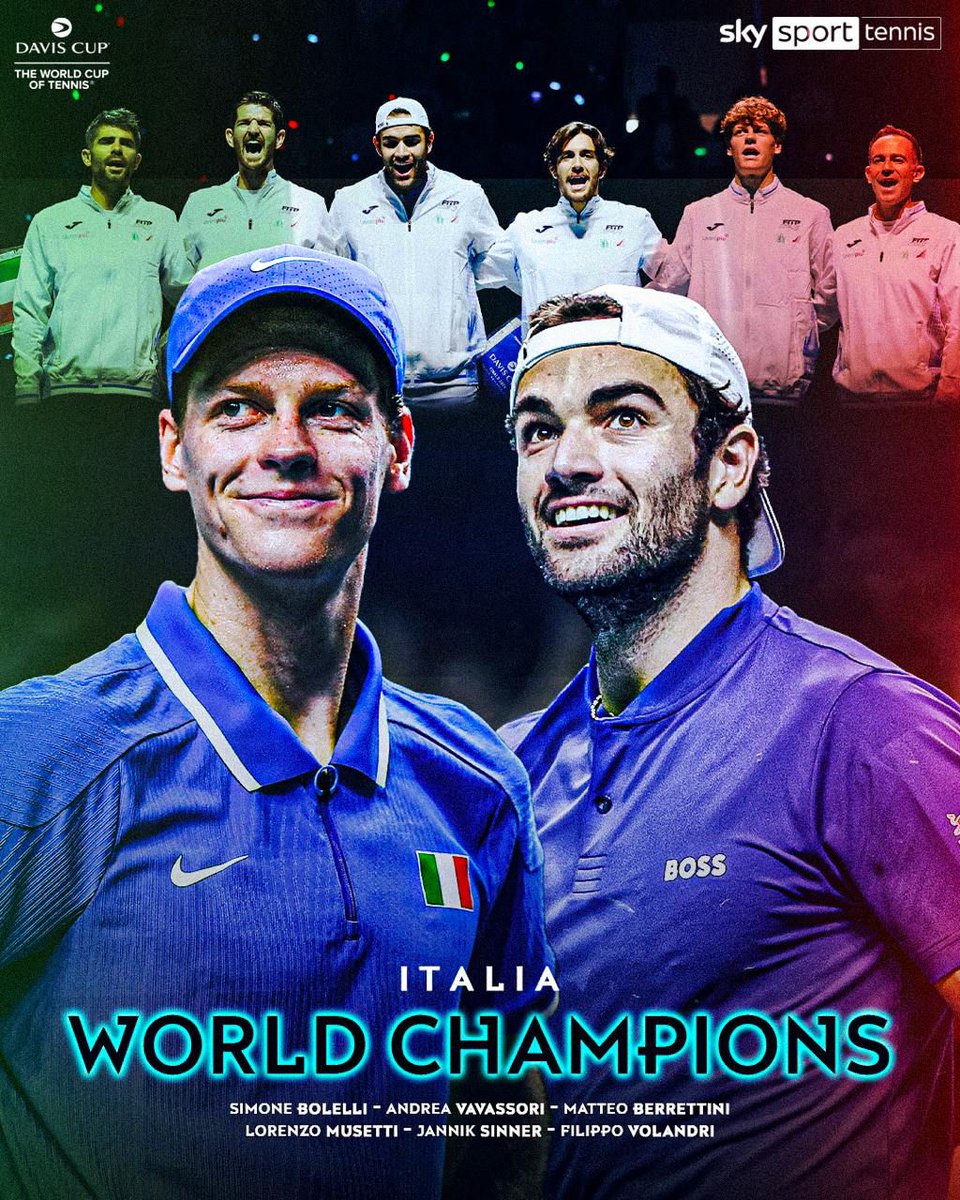 ULTIM'ORA TENNIS
L'Italia vince per la terza volta la Coppa Davis

#SkySport #CoppaDavis #Sinner #Tennis #SkyTennis
