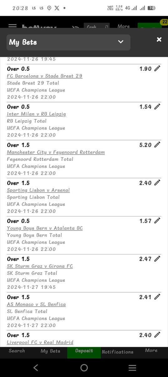 thomas651298981's tweet photo. I just placed a bet with Betway. Tap here to copy my bet or search for this booking code in the Multi Bet betslip X849116A4 https://t.co/ng5Gf7dMbf https://t.co/8u0lMZU5cO