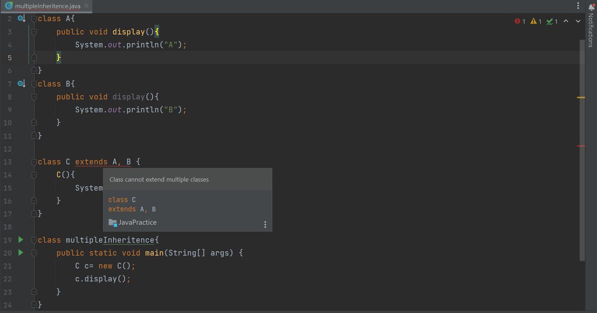 nirajsahani147's tweet image. In Java, multiple inheritance is a concept that often sparks curiosity and debate. While it might seem powerful, it leads to something called the Diamond Problem

read my blog : nirajsahani147.hashnode.dev/problem-with-m…

Share you thought here😃

#java #multipleinheritance