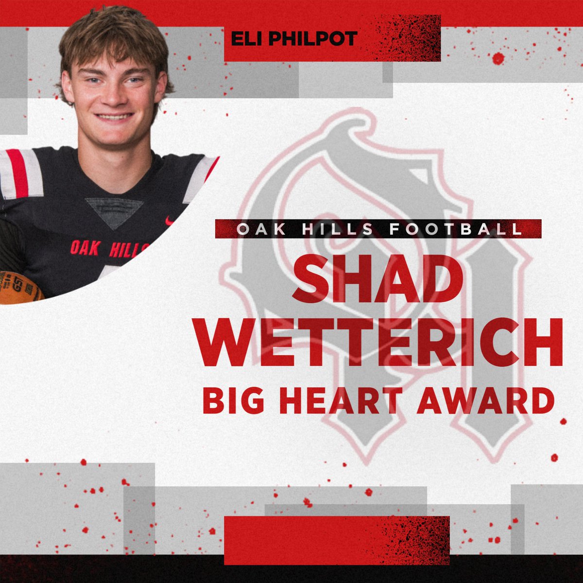 OakHillsFB's tweet photo. Congrats to Eli Philpot, our 2024 Shad Wetterich Big Heart Award winner!
@rodenjustin https://t.co/0YeMlPOnJd