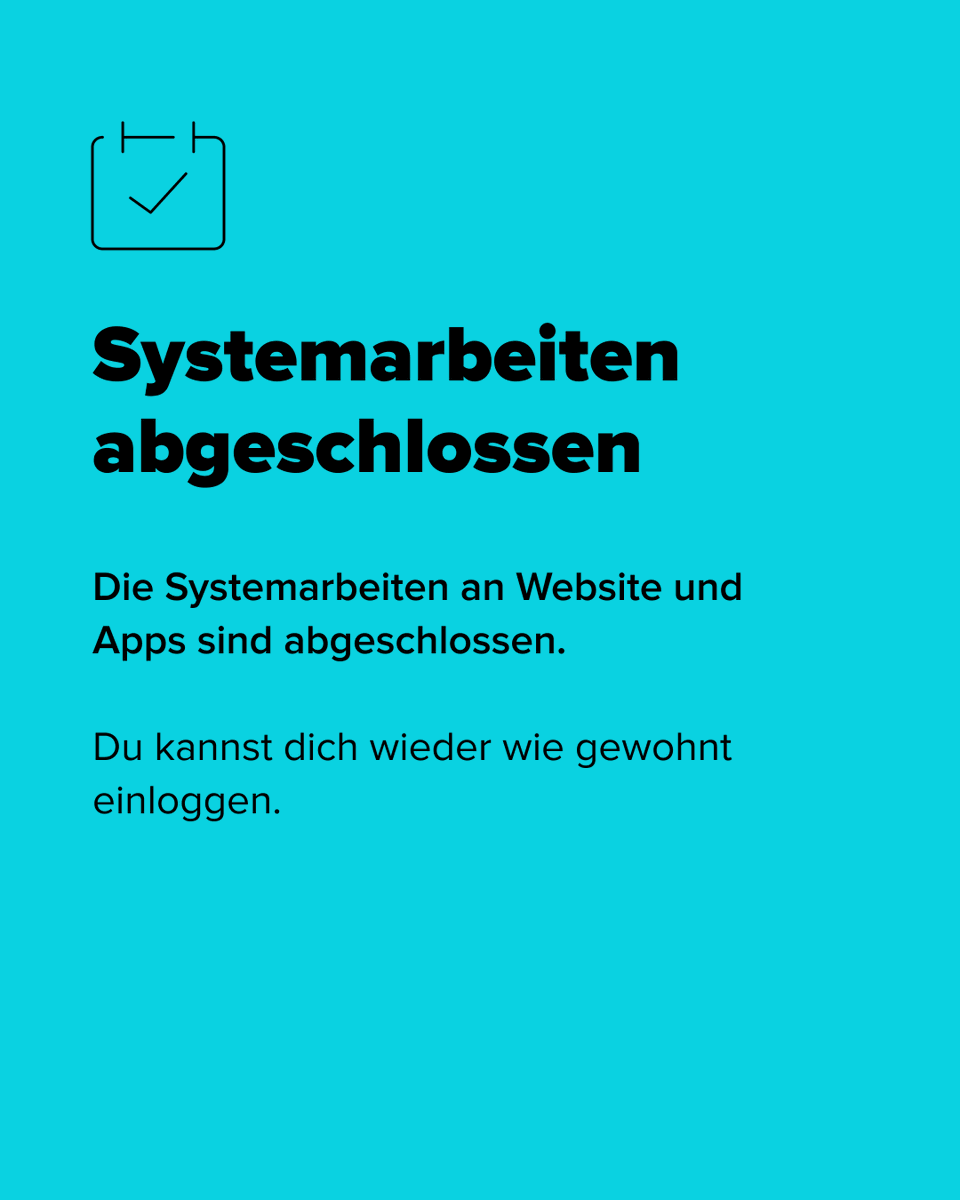 💻 Service-Update: Die Systemarbeiten sind abgeschlossen.

Wir wünschen noch einen schönen Sonntagabend!
