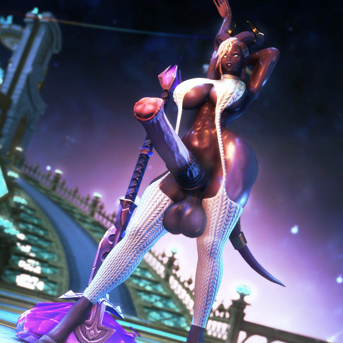 Am struggling with the understandink the name of outfit, but are beink happy to help with virgin problem!
-
Poor girl really shouldn't wear knitwear. Never ends well for the big sweaty goat, and that's BEFORE things get really messy...