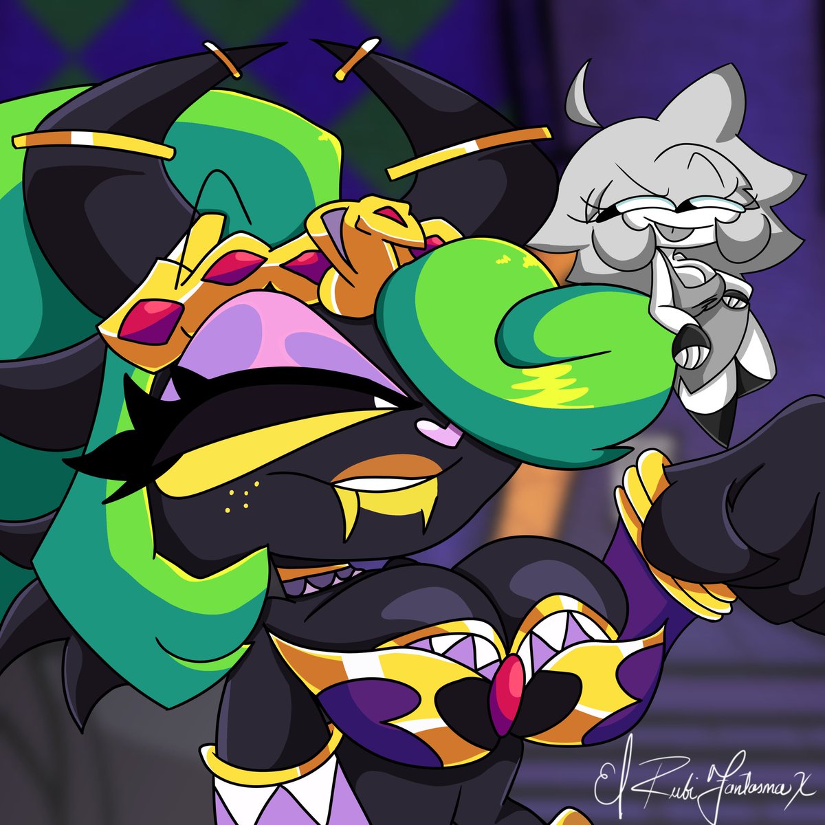 AdvGiada's tweet image. Midnight but she met a new friend it’s movi!

Art by @Rub11507304 

#MidnightMemorabilia #Movi #fnfMidnight