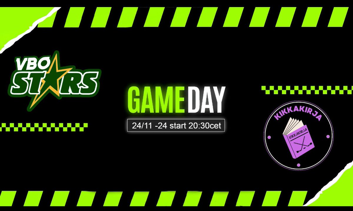 GAMEDAY! VBO Jagar nya segrar ikväll med start 20.30!⭐️
Twitch.tv/VBOStars