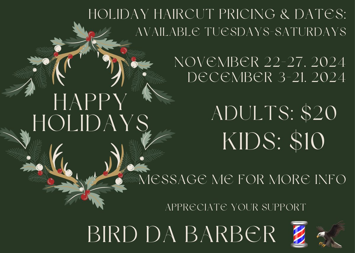 SauceBird501_'s tweet photo. Holiday Special! Message for more info
#LittleRock #LittleRockBarber #barber
#barbershop #studentbarber https://t.co/CeVcOE5DyM