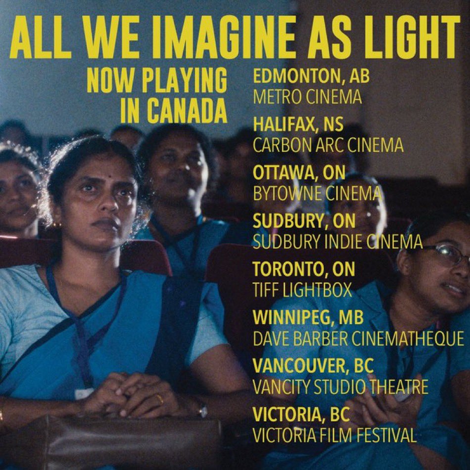 aditiraohydari's tweet image. More theatre listings of 
#AllWeImagineAsLight 
❤️

@PayalKapadia86