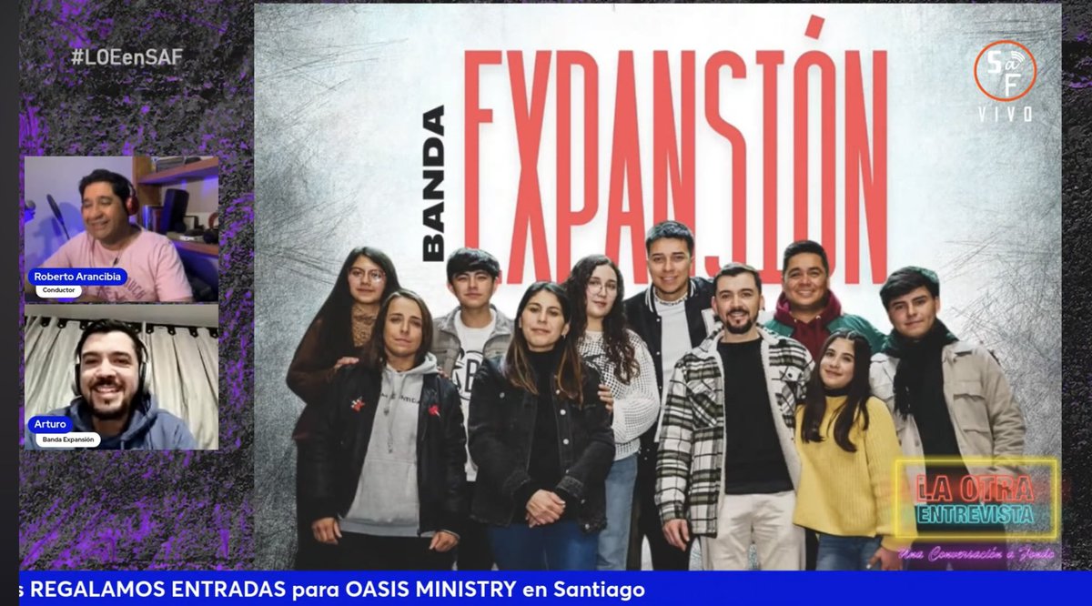 SenalaFondo's tweet photo. Buena conversación con Arturo de la Banda Expansión de la Iglesia @expansion.chile 
Mónica y Patricio @ati_tedigo nos dieron toda la info del Concierto de @oasisministryofficial en Santiago de Chile.
Revive el capítulo completo aquí 👉🏼 https://t.co/EBe3zhCKaQ https://t.co/93lgWsNnxs