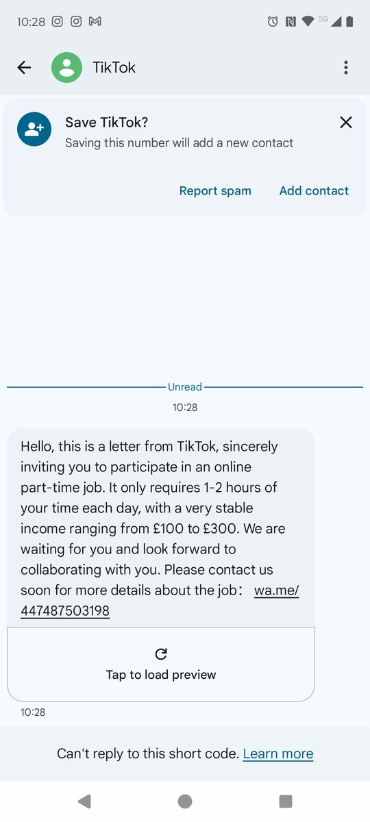 I would really love my spam messages to make a little more effort.