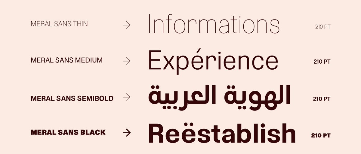 للمصممين الرهيبين 🤩

خط Meral Sans
الخط متعدد اللغات وبأوزان رهيبة للعناوين والنصوص العريضة وقوالب النصوص

وطبعا الخط مجاني ومتاح للاستخدام الشخصي والتجاري👍🏼
behance.net/gallery/133926…

من إبداع Baianat