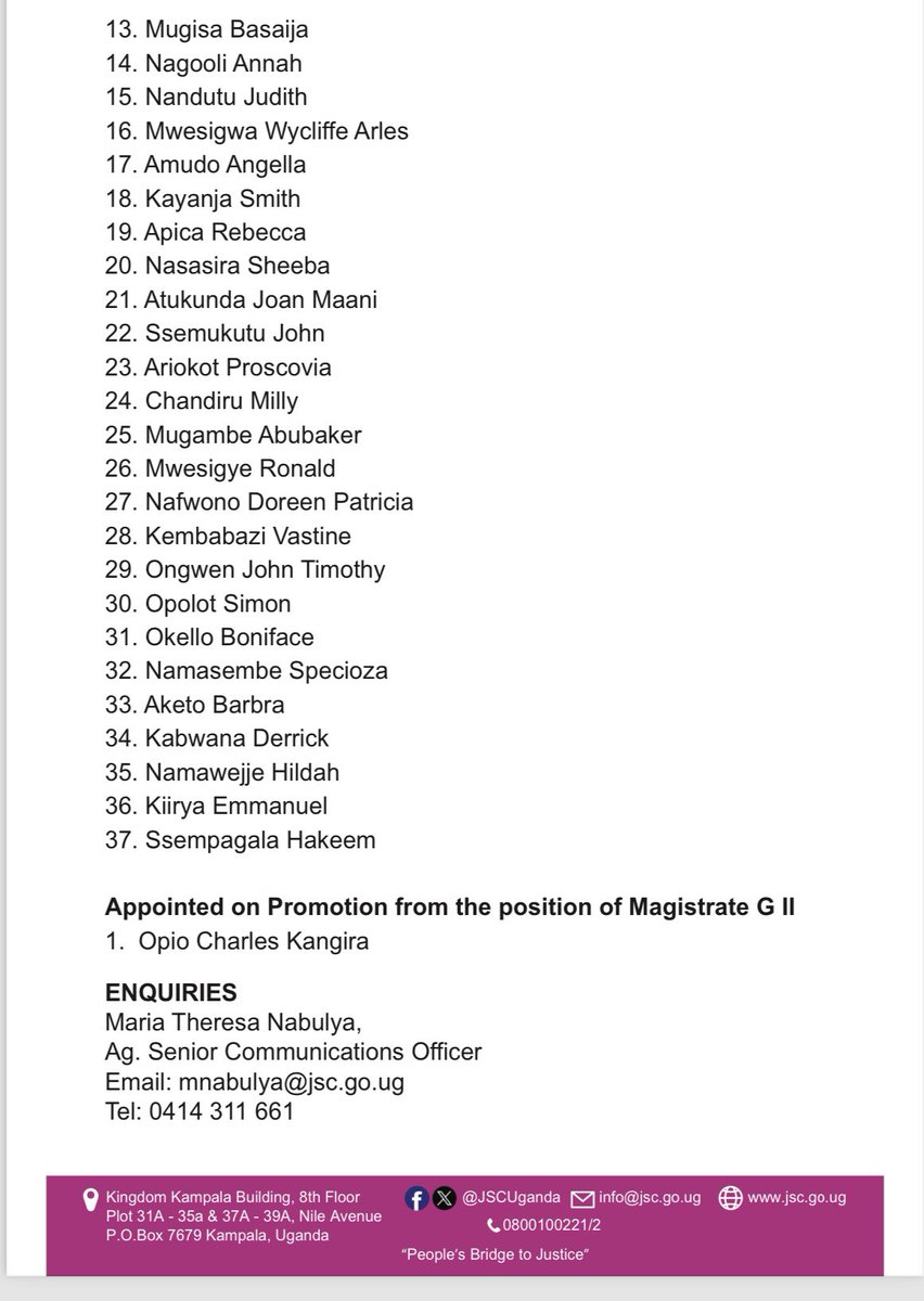 #pressrelease 🚨 
38 Judicial Officers have been appointed to the position of Magistrate Grade I . 37 have been appointed on probation for a period of 6 months while one officer has been appointed on promotion from the position of Magistrate Grade II
