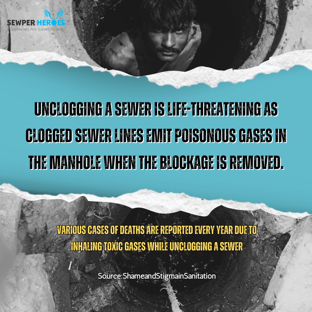 sewperheroes's tweet photo. Sanitation is dangerous labour.

According to ILO globally one worker dies at least every 30 seconds. While there is no precise data related to on the job deaths of Sanitation workers. 
However, various cases of deaths are reported across Pakistan while cleaning sewer lines. https://t.co/zk8qG3uECK