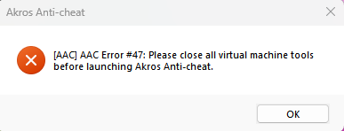 SimsimCS2's tweet photo. @AkrosAC Ey, i'm playing esplay since it's release without any errors and for the first time since today i've got a new error, i don't have any virtual machine on my pc ? Is there a service i need to disable ? I don't get it https://t.co/uuNKsbEHwp