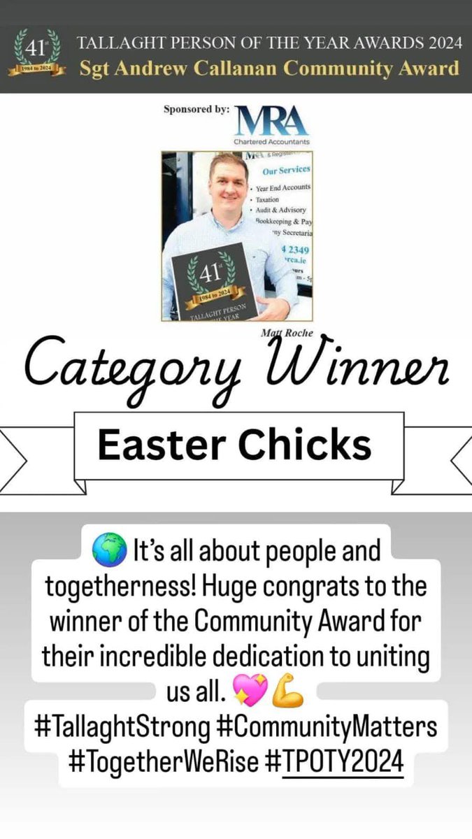 Absolutely thrilled that our very own Easter Chick Ladies won the Community Award at the TPOTY Awards last night!Thanks to the organisers &amp; congratulations to the nominees 👏 (Mairead, Liz, Jackie and Ann are pictured with Emma from TUHF)  #TPOTY24 #TUHWorkingTogether