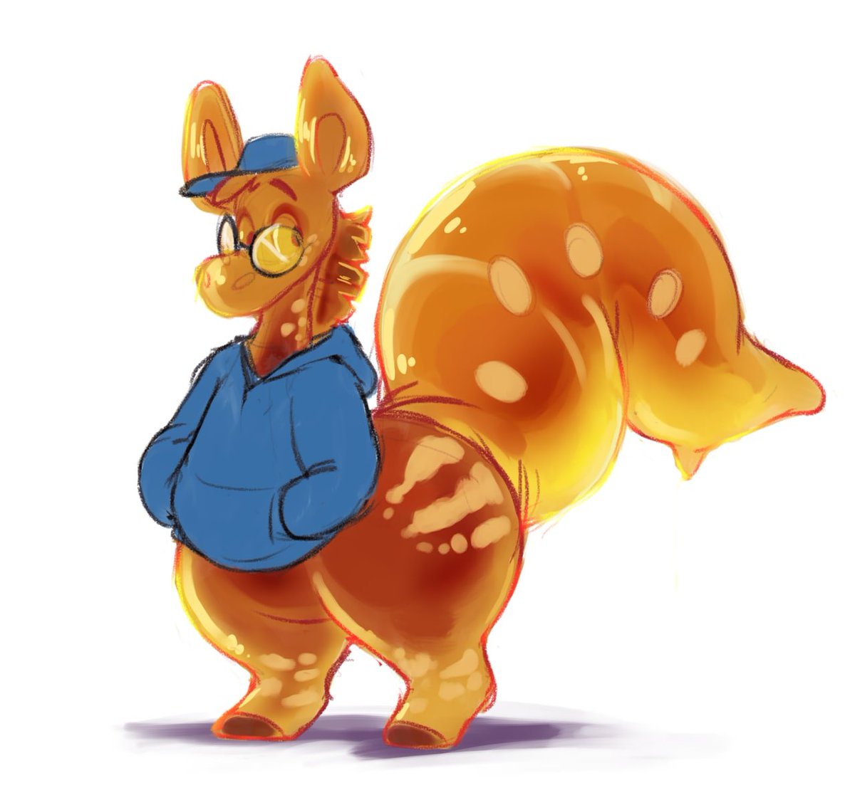 This is probably my favorite depiction of Aibu.   He looks so gummy, fantastic shading, hippy little (Or not so little) zecko in his little hoodie.   It's so cute...  art by

@bouncybrownbear