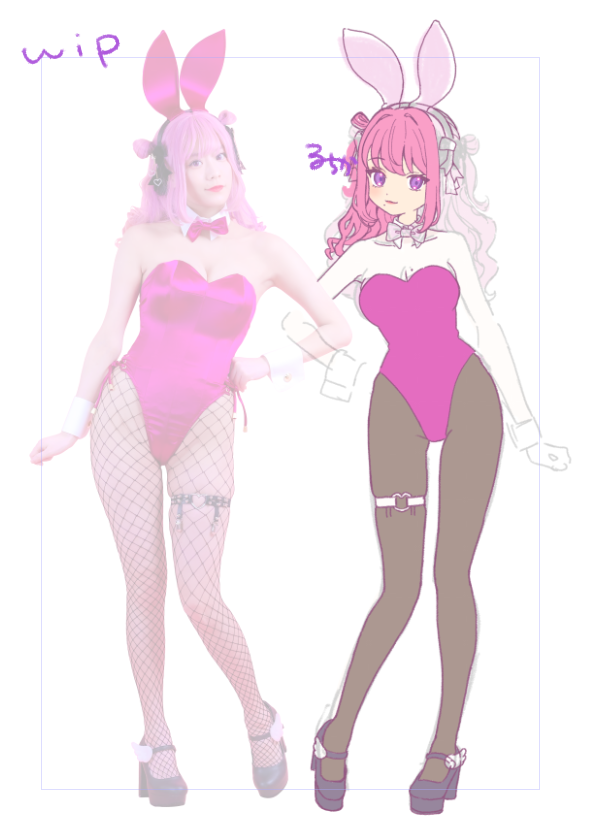 「イラスト化して並べると2.5次元の方のるちかがめっちゃむっちりに見える 助けてク」|るちか/Vtuberかれ〜るう💜のイラスト