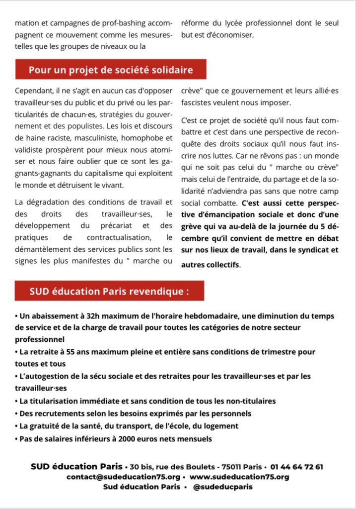 sudeducparis's tweet photo. 🔴 Le 5 décembre tou·tes en grève, mais ce n’est que le début ! ✊ #greve5decembre 

https://t.co/8sSs2d7kf2·tes-en-greve-mais-ce-nest-que-le-debut/ https://t.co/7eQgNS2zC1