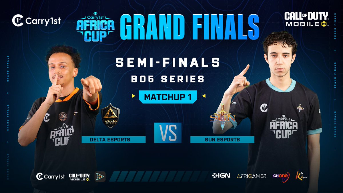 carry1st's tweet image. SEMI FINALS ARE HERE💥

@DeltaeSportss VS SUN eSports starts now!

#carry1stafricacup #carry1stcup @K24Tv @ghonetv @afromobileug @habaristartv