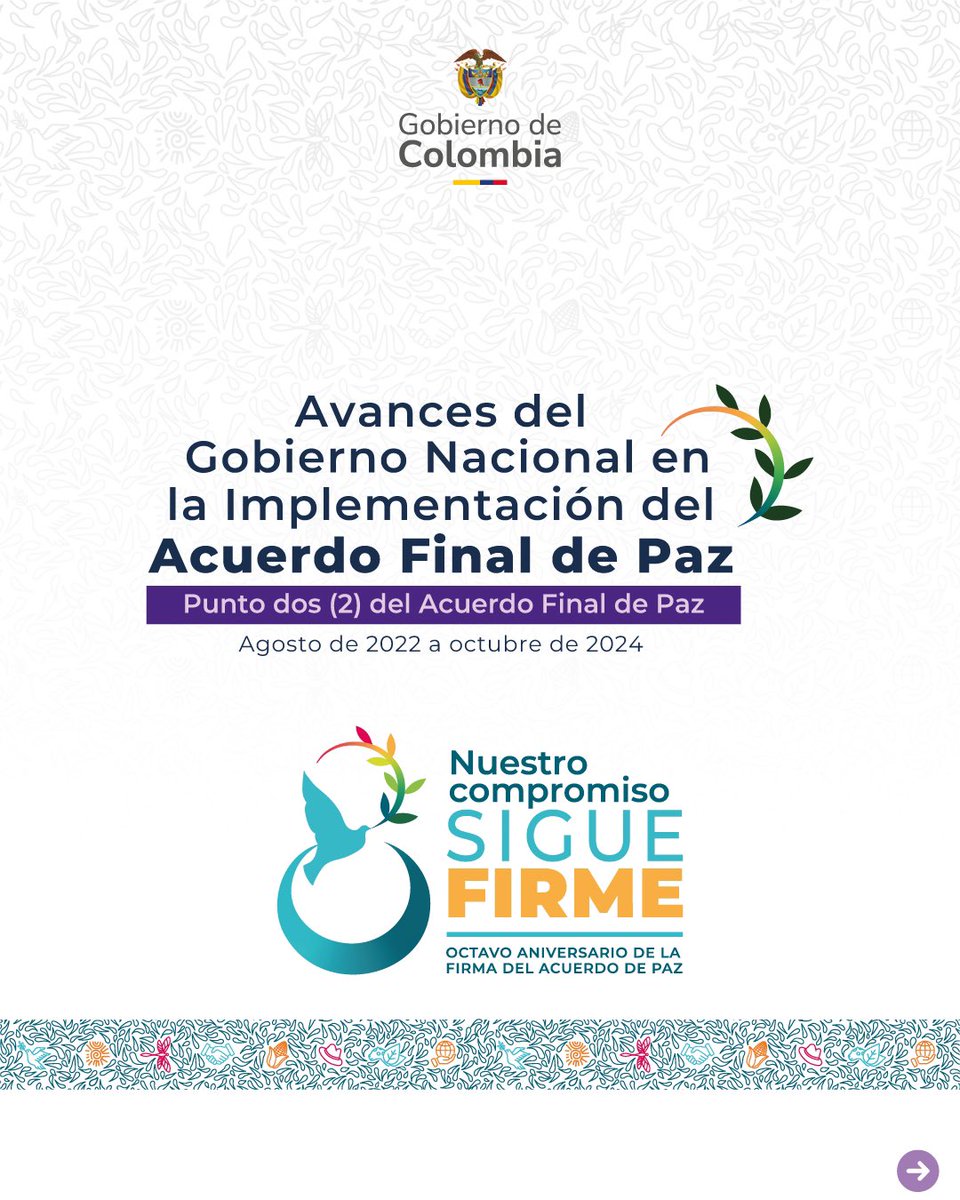 PAEColombiaOf's tweet image. Avanzamos en participación política, punto 2 del #AcuerdoDePaz garantizando la financiación de las instancias que de este se derivan, acciones pedagógicas y de formación y espacios que suman más voces para la democracia 💬. ✊🕊️ 
#FirmesConElAcuerdo