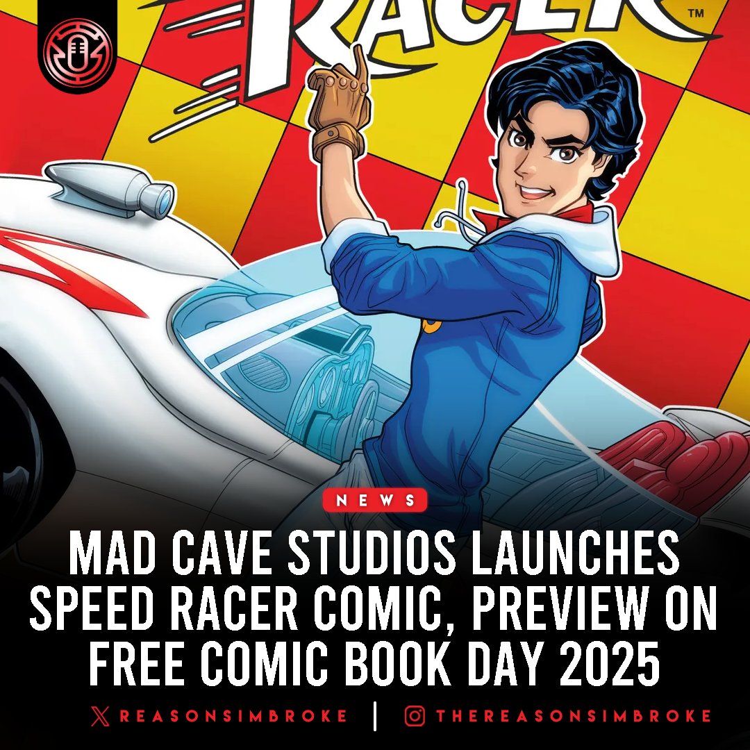 ReasonsImBroke's tweet image. .@MadCaveStudios is set to release a new #SpeedRacer comic, with a preview issue scheduled for @Freecomicbook in 2025.
The series, written by #DavidPepose and @Manruss, follows ace driver Gō Mifune and his iconic car, the #Mach5, continuing the legacy of the 1966 #Manga and its…