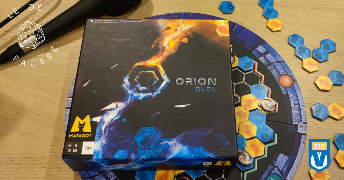 Orion Duel est à l'honneur cette semaine dans le Dé Faussé. Un jeu  d'affrontement et de pose de tuiles dans l'espace. 
Zephiriel nous explique sa relation complexe avec le jeu.

🎲 Orion Duel 
⚙️Alberto Branciari &amp; André Mainini 
🎨 Maxime Erceau

🎙 vaisseauhypersensas.fr/defausse/7/310