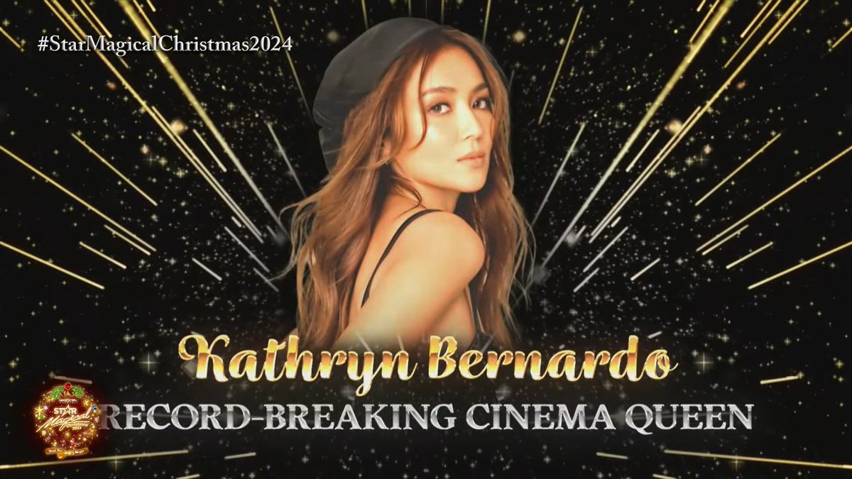 #StarMagicalChristmas2024: Star Magic honors #KathrynBernardo of #HelloLoveAgain as the Record-Breaking Cinema Queen of 2024. CONGRATULATIONS!

However, at the time during the event is currently ongoing, she's not in the event.

#FeelTheMerryMagic!
PHCA CID: PHCA-2024H2-8595