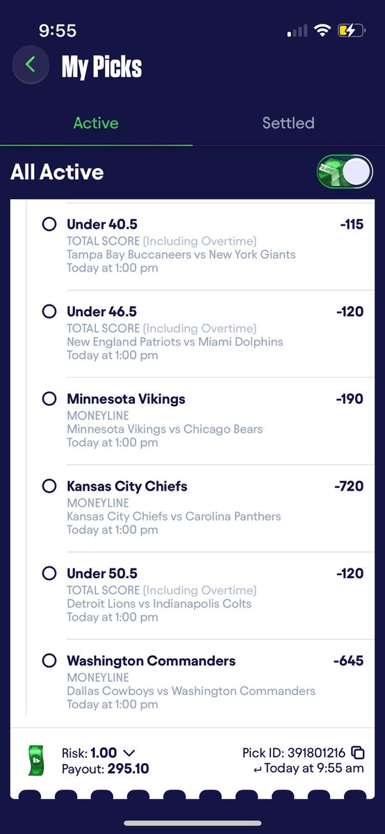 #loganslocks of the day
Rough day yesterday. Hot take: football is boring so I sprinkled some mahomes w with some unders and random picks, feeling good about this one (I haven’t watched a game in weeks)