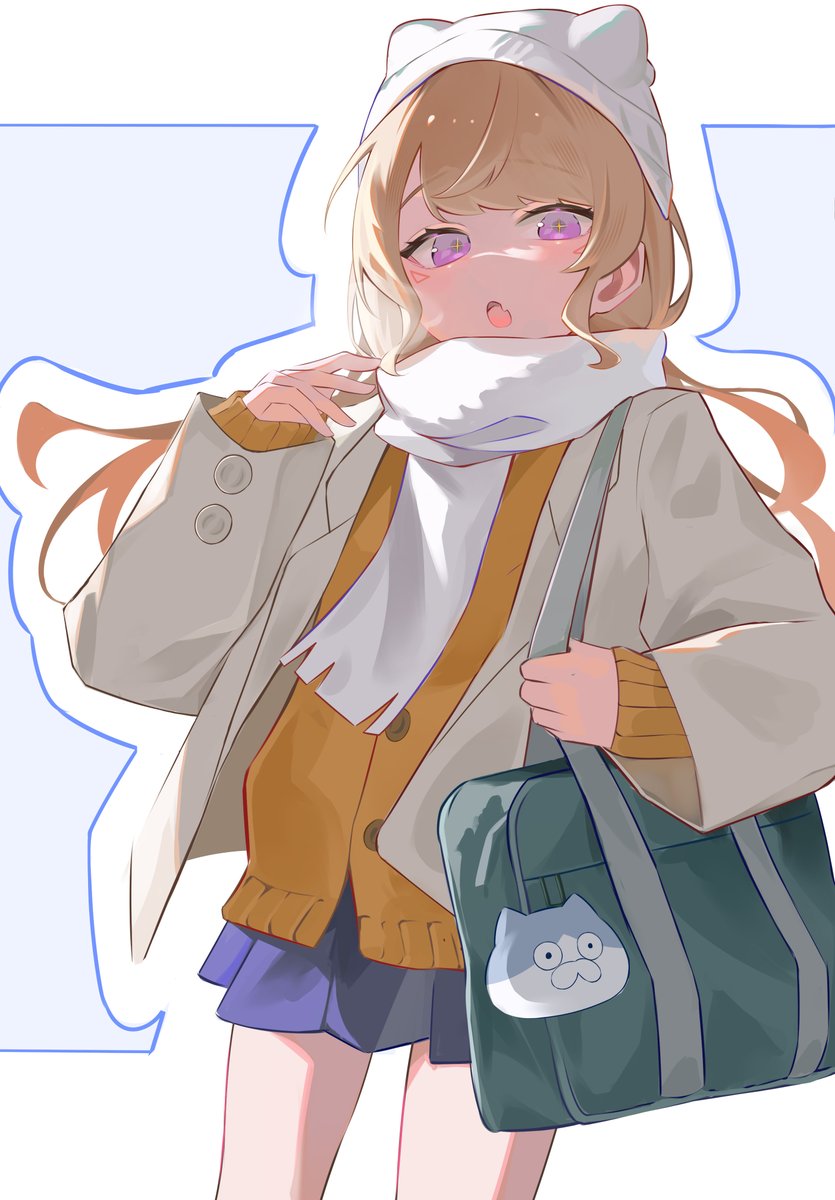 #引き小森画
冬の登校jkめとちゃん 