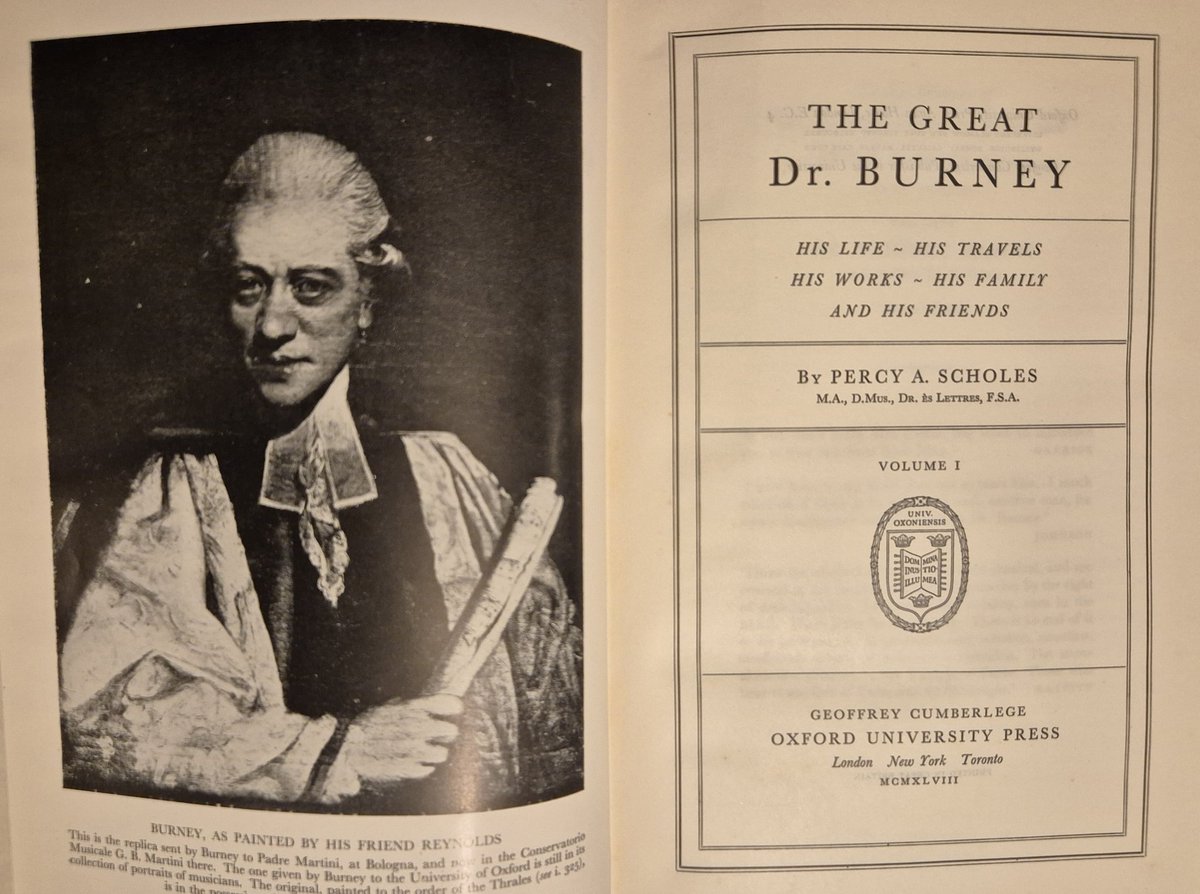 One of my favourite biographies - the life and times of the charming and clubbable friend of Dr Johnson, the composer and man of letters Charles Burney (father of novelist and diarist Fanny Burney), by Percy Scholes. Two volumes, illustrated, 1948. .<a href="/SamJohnsonSoc/">The Johnson Society</a> have you read