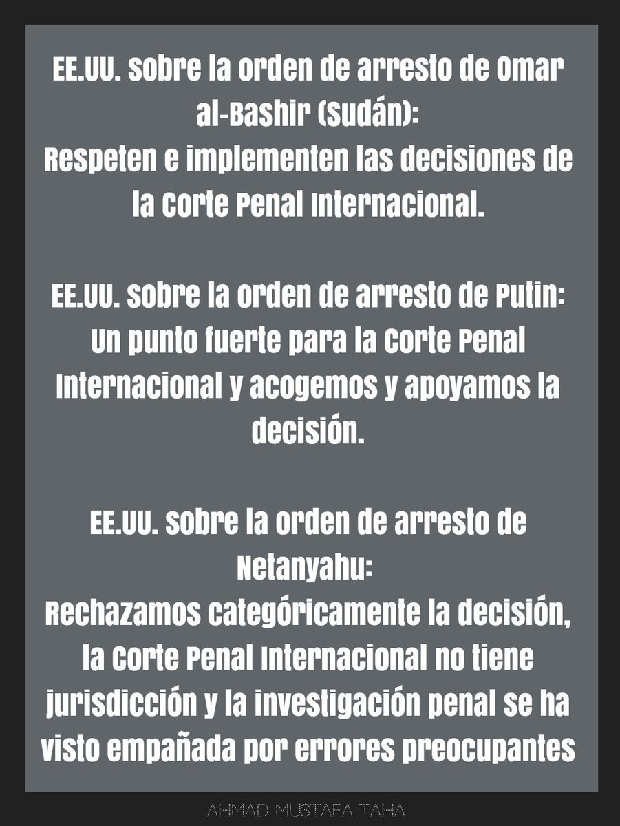 EE.UU y la descarada hipocresía y doble rasero:
#CortePenalinternacional
#CPI
#ICC
#NetanyahuWarCriminal 
#gallantwarcriminal