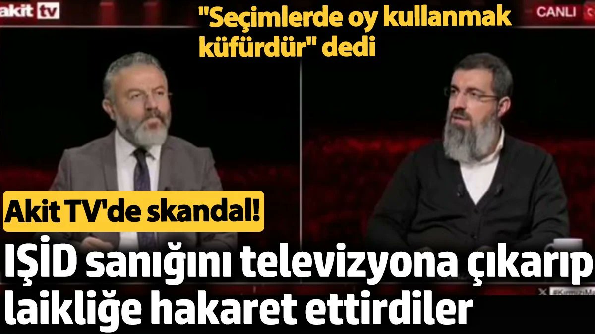 Paradox1899898's tweet photo. Terör örgütleri IŞİD ve El Kaide yöneticiliği yapan geçen sene tahliye olan “Ebu Hanzala” kod adlı Halis Bayuncuk Akit TV’ye çıktı. Bayuncuk “Laiklik Allah’a kafa tutma biçimidir. Din ile dünya işlerini ayıranlar kafirdir” dedi
#Ankara 
#deprem 
#karyağışı
#HalkAçSandıkŞart https://t.co/6nIyRy2Tw5