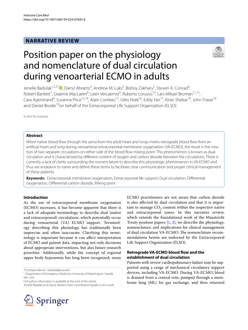 ZHeart11768530's tweet photo. 🔴Position paper on the physiology and nomenclature of dual circulation during venoarterial ECMO in adults⤵️ #2024Review 

🔹https://t.co/9Kiy5mxL5d
#ECMO #VA #ECLS #Dualcirculation #NativeVsMembrane #ManVsMachine
#POCUS #Cardiology #FOAMed #MedEd #medstudent #paramedic https://t.co/XfaXyYvZfK