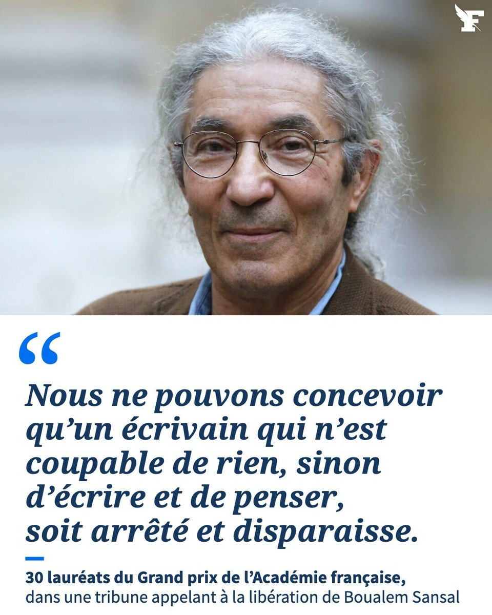 Le_Figaro's tweet photo. L’écrivain Boualem Sansal est détenu depuis plus d’une semaine en Algérie.
→ https://t.co/sbEj3oLEAK https://t.co/qDBFJPqRCm