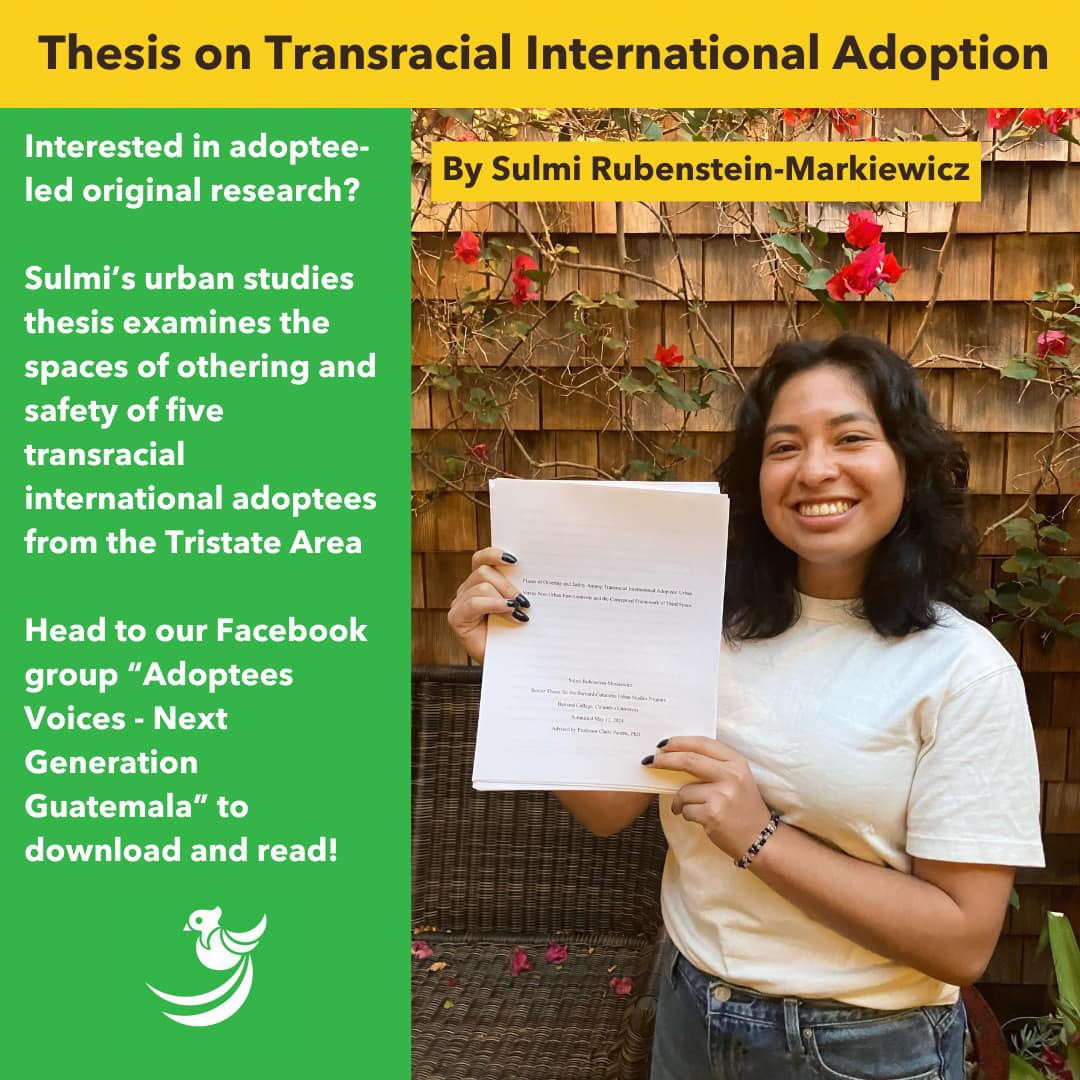 Where are spaces of isolation, anxiety, and safety for transracial international adoptees (TRIAs)? Do we have any in common? 

📑Read Sulmi’s thesis is on the #nextgenguate Adoptee Voices Facebook group: 

facebook.com/share/g/TjVrrh…