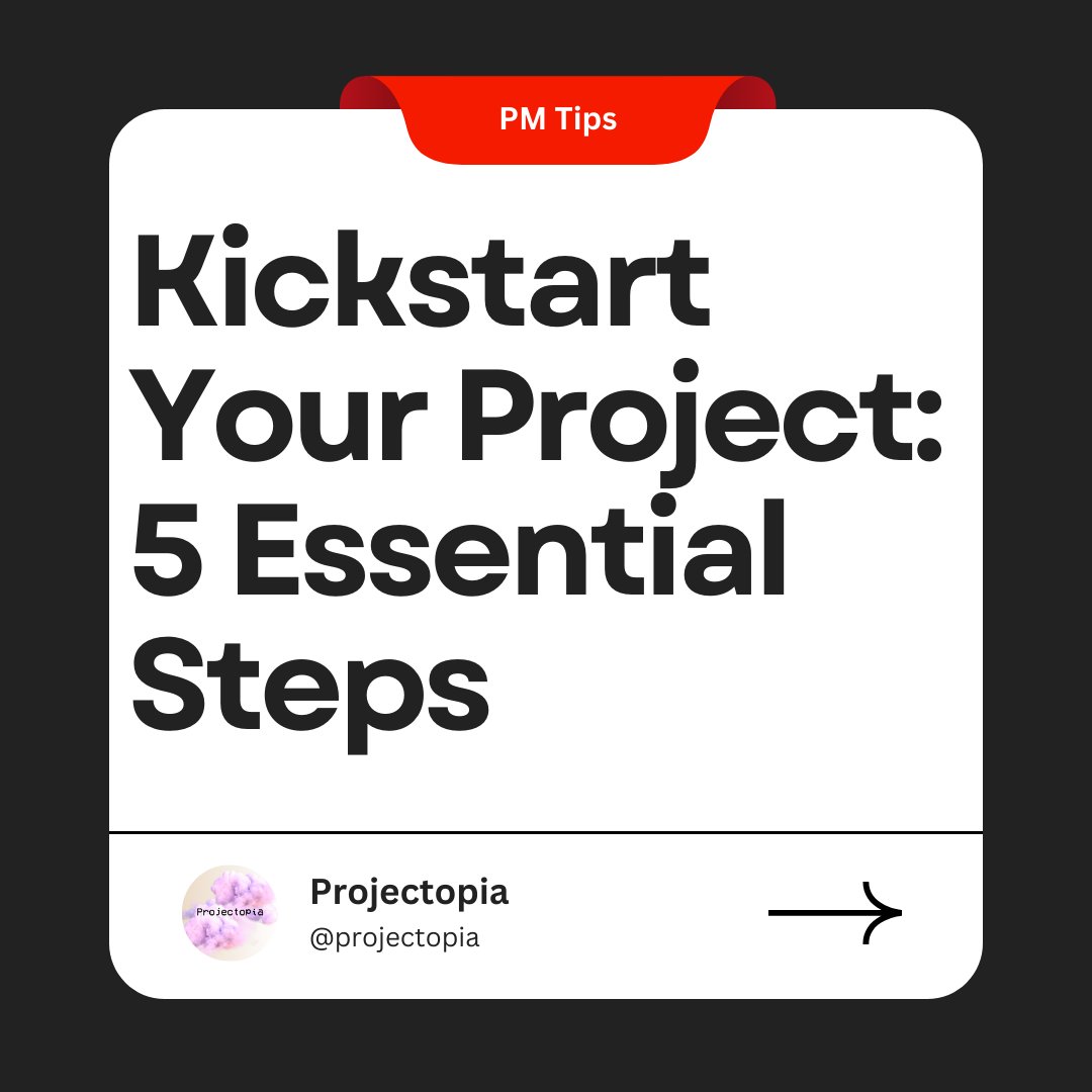 Projectopia10's tweet image. Kickstart Your Dream Project in 5 Simple Steps!
- Ready to bring your ideas to life? 5 Steps to Kickstart Your Project, and take the first step toward success. 🚀 Save & Read Now.|
#KickstartYourProject #ProjectTips #SuccessGuide #Entrepreneurship #LifeGoals
