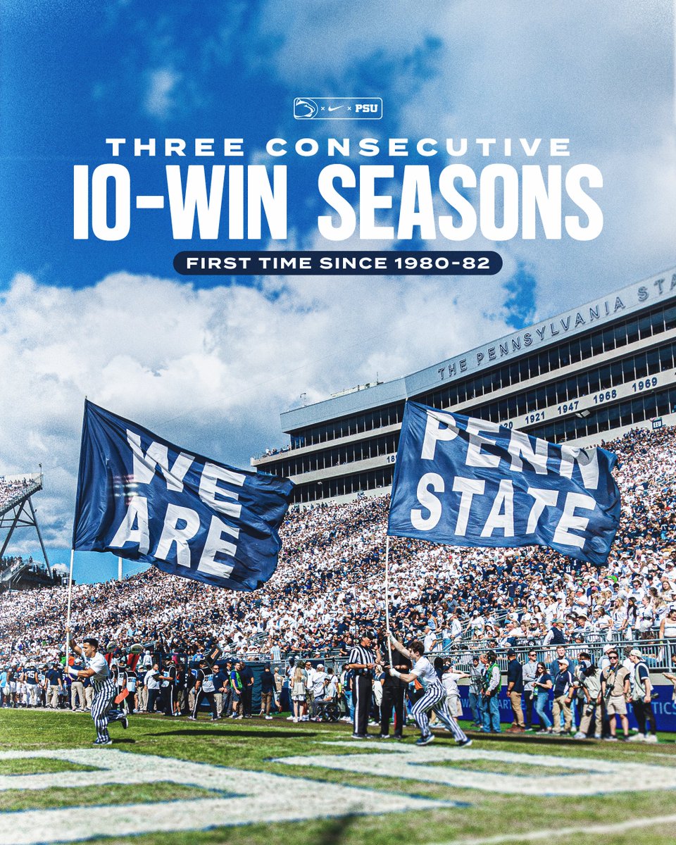 10 wins in 2022, 2023 &amp; 2024 — one of three teams to do so.

#WeAre x @CoachJFranklin