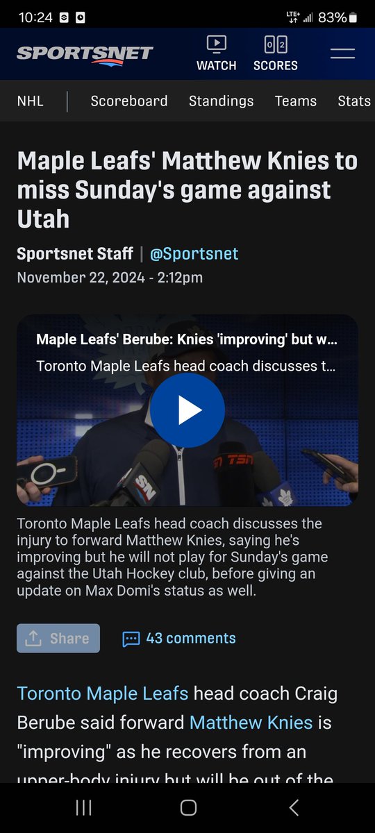 _vPro_'s tweet photo. @TimHortons Why is Matthew Knies a pick for the hockey pool when we knew Friday he's not playing tonight!!! UNBELIEVABLE with the incompetence! 

This happens WAY too often with scratches and injured players being selectable.

I accidentally picked him and want to re-select. https://t.co/3X3kXHquvp