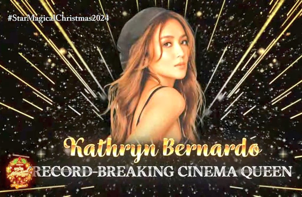 popoy__gonzales's tweet photo. joshua garcia &amp; kathryn bernardo hailed as star magic record-breaking cinema king &amp; queen 2024!!! 💫✨

#StarMagicalChristmas2024 https://t.co/Jh8AUPq4ut
