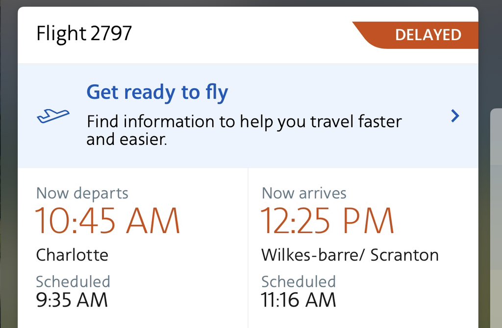 EdBienkowski's tweet photo. @AmericanAir How is it possible the first flight of the day is delayed? Do you all do preflight or post flight maintenance. Government seems more efficient than you all lately. https://t.co/uSrfMgMhq4