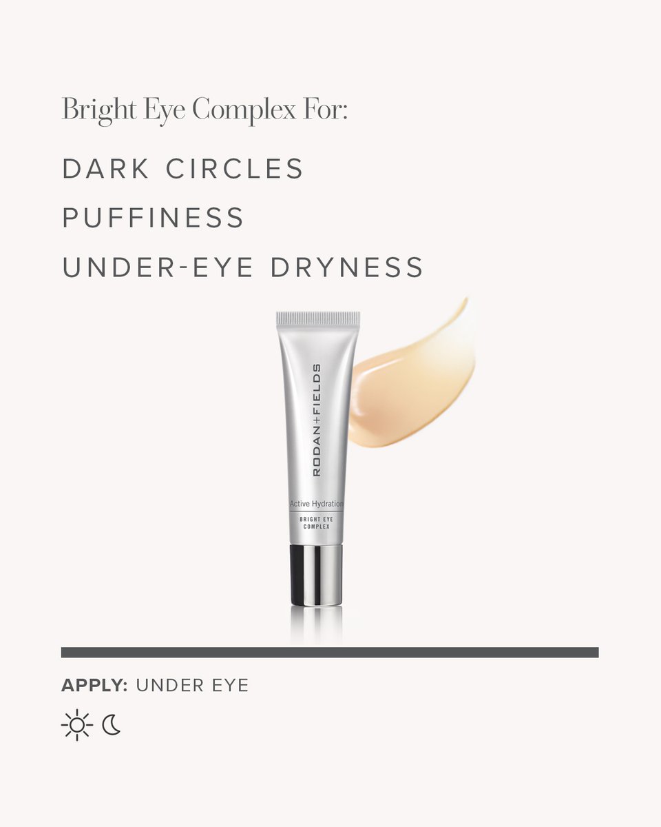 RodanFieldsHQ's tweet photo. Check out our two powerhouse #eyecreams and learn how to apply them 👀✨ 

#BrightEyeComplex: an illuminating gel cream that reduces visible dark circles + puffiness
Multi-Function Eye Cream: our intensive #antiaging cream visibly firms + lifts to improve the look of fine lines https://t.co/PSGFxE9pIE