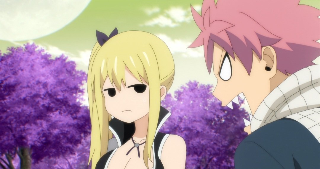 Lucy teasing Natsu 😛 ❤️ #nalu #FairyTail100YearsQuest