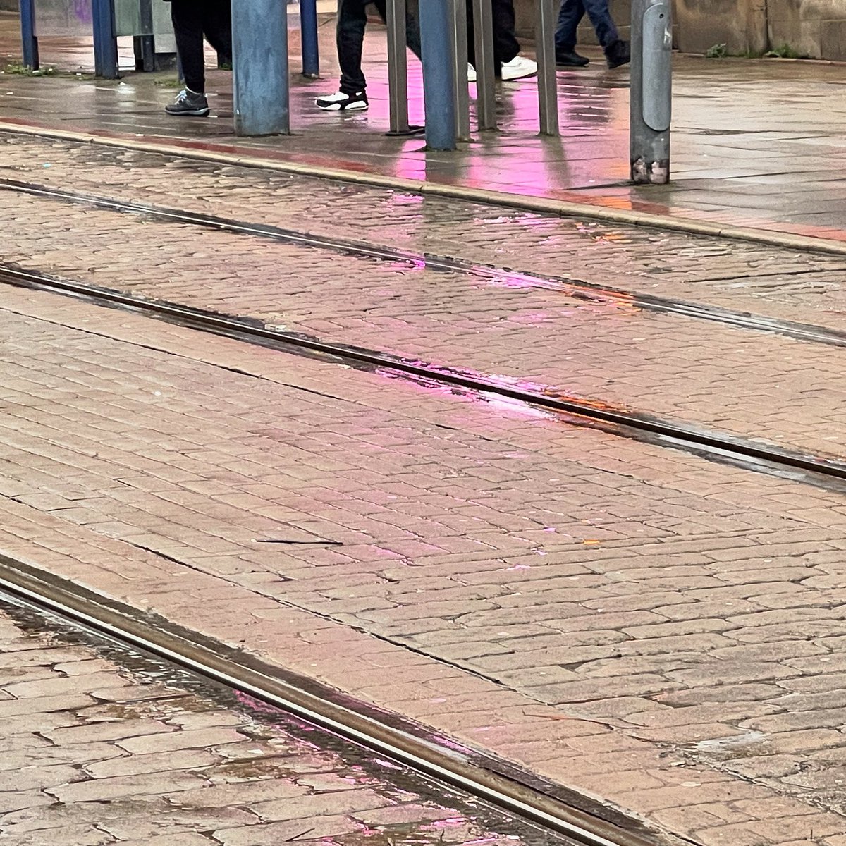 Wet Sunday afternoon in Sheffield city centre after working the university open day. About 70 people came to hear about @shufineart - a nice buzz despite the murky weather. I bought mince pies to celebrate - first of the season. 🥧🎄🥧