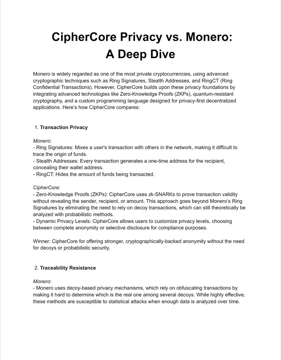 SypherCoreTech's tweet image. 🚀 #CipherCoRe – A new era in privacy! 🔐 Powered by #Cipherlang, offering zero-knowledge proofs (ZKP), zk-SNARKs, &amp;amp; 100% private transactions. 💥 Smart contracts designed for PRIVACY, your data stays hidden unless YOU choose to share it. #Blockchain
#PrivacyMatters #Crypto