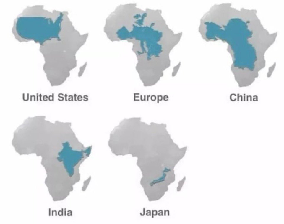 thierryparra46's tweet photo. @TaraBull808 . Africa compared to some countries and continents. https://t.co/aX6edgsQ0N