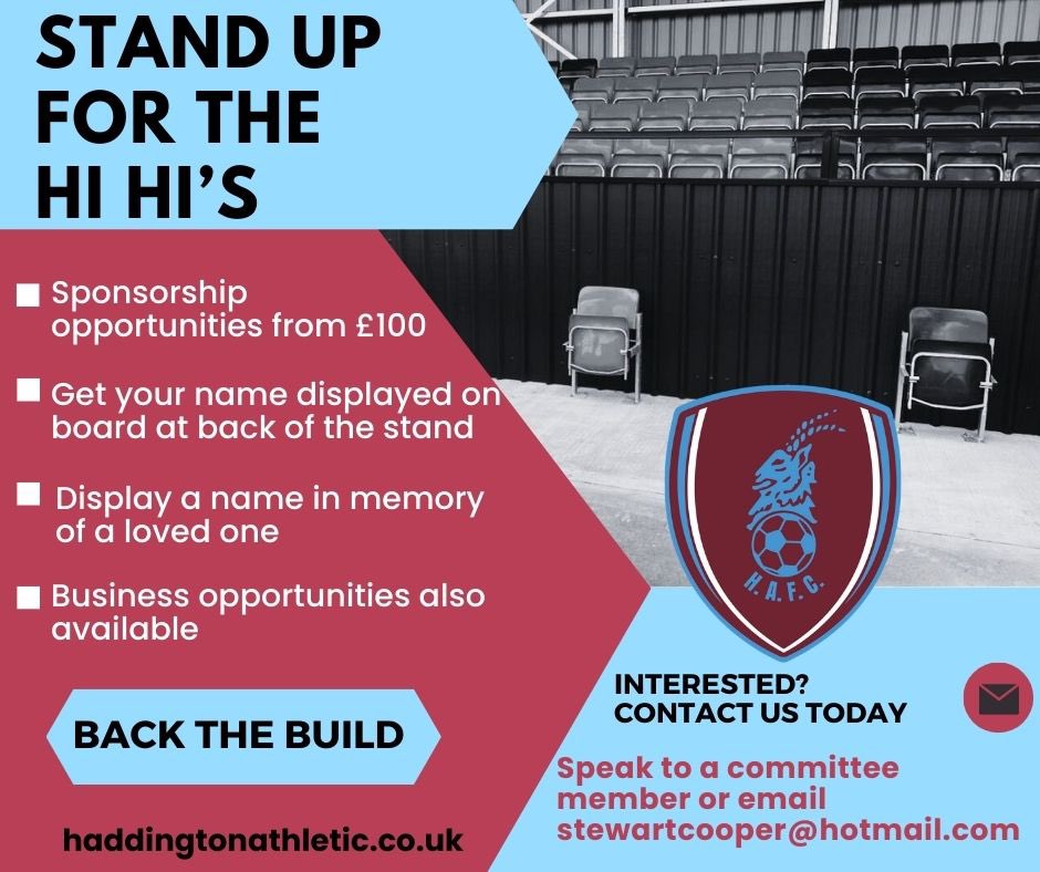 We’re looking forward to the installation of our 154-seat stand. Supporters can get involved by being a sponsor for £100. 

Names of sponsors will appear on a board which will be displayed at the back of the stand &amp; published on our website. Find out more: haddingtonathletic.co.uk/stand-up-for-t…