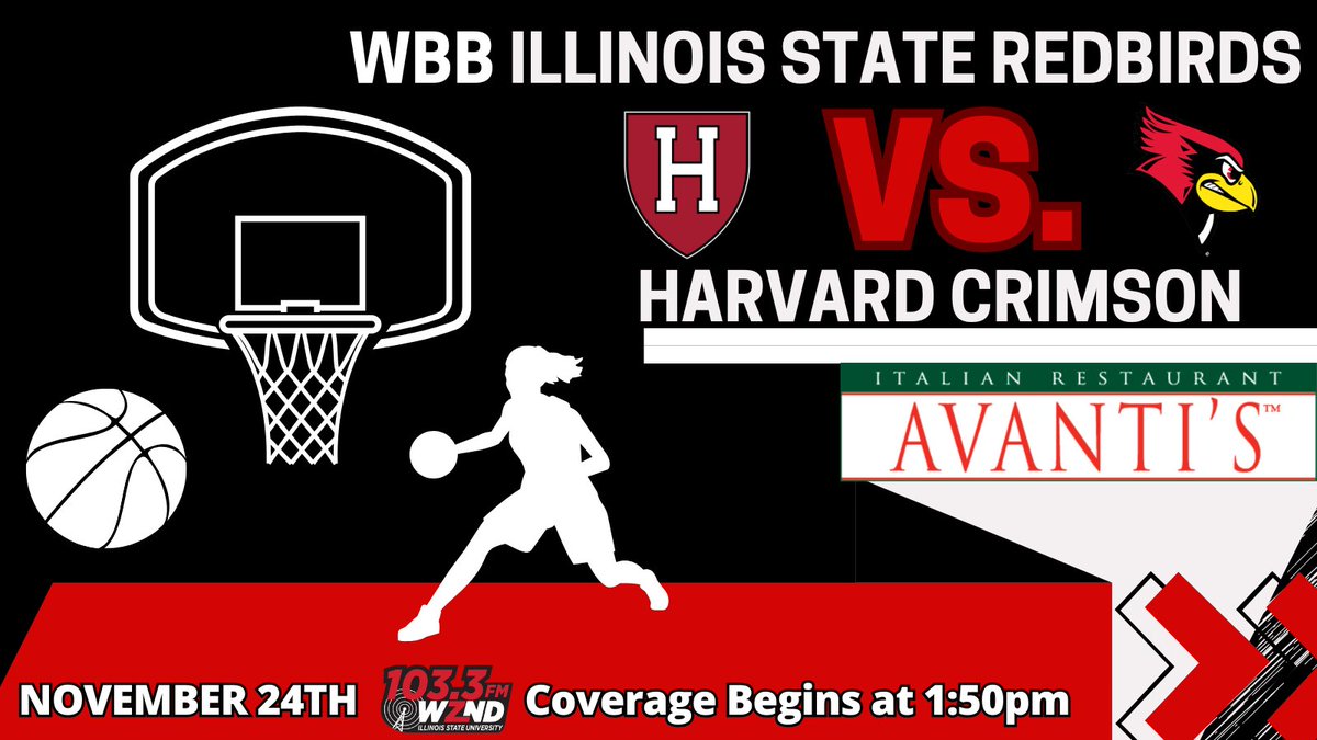 WZNDsports's tweet photo. 🏀: Illinois State Redbirds v. Harvard Crimson
📍: CEFCU Arena, Normal IL 
📻: Tune in to 103.3 WZND @ 1:50pm 
#rollbirds #wznd https://t.co/Tw4AZomSeL