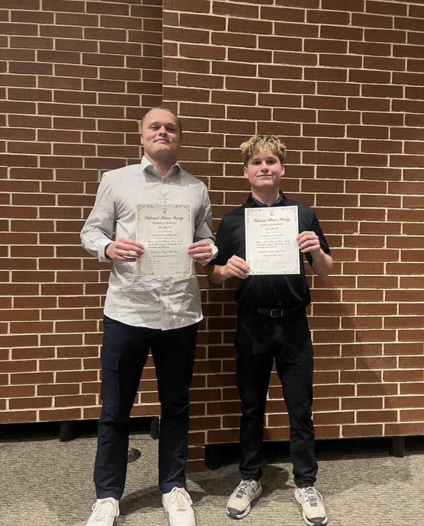 Congrats to these two dudes on being inducted into THE Prosper HS NHS!