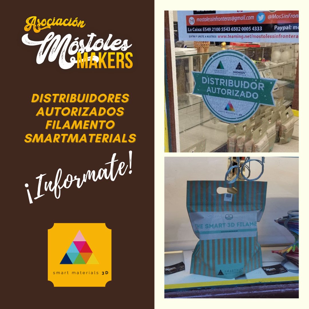 Somos distribuidores autorizados de filamento @smartmaterials3d . Si te interesa filamento de calidad no dudes en contactar con nosotros, tenemos stock disponible!!
#smartmaterials #filamento #comerciolocal #comercio #pla #impresion3d #madrid #mostoles #print3d #ender #creality